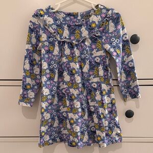 Baby Boden Blue Bunny Print Dress